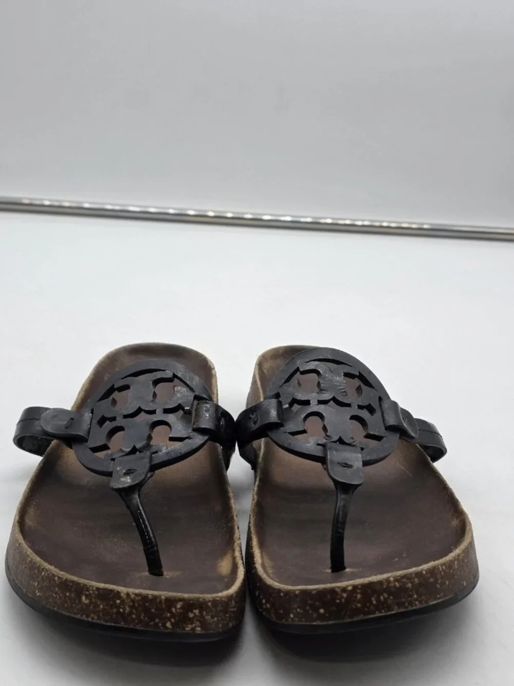 Tory Burch Sandals Womens Size 8 39 Miller Cloud Logo Thong Cork Footbed Shoes